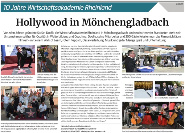 10 Jahre Wirtschaftsakademie Rheinland